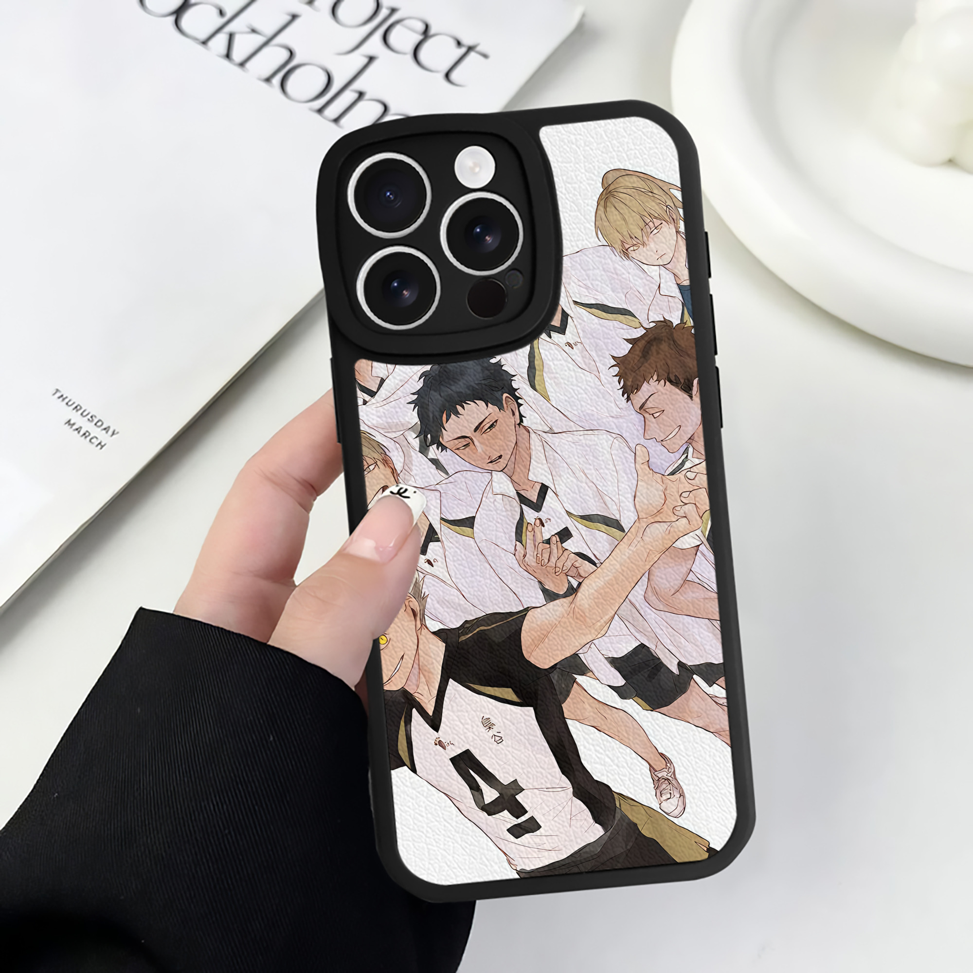 （画像用） ハイキュー!! Haikyu!! 【iPhone 16シリーズ対応】シリコンスマホケース（レザー調） 材質：シリコン